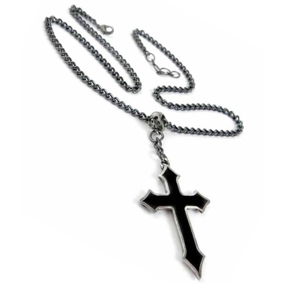 Alchemy Gothic Osbourne's Black Cross Necklace NWT - Picture 3 of 4